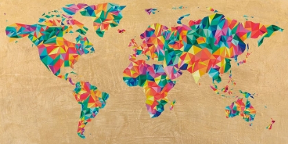 Picture of MULTICOLOR WORLD MAP (GOLDEN)