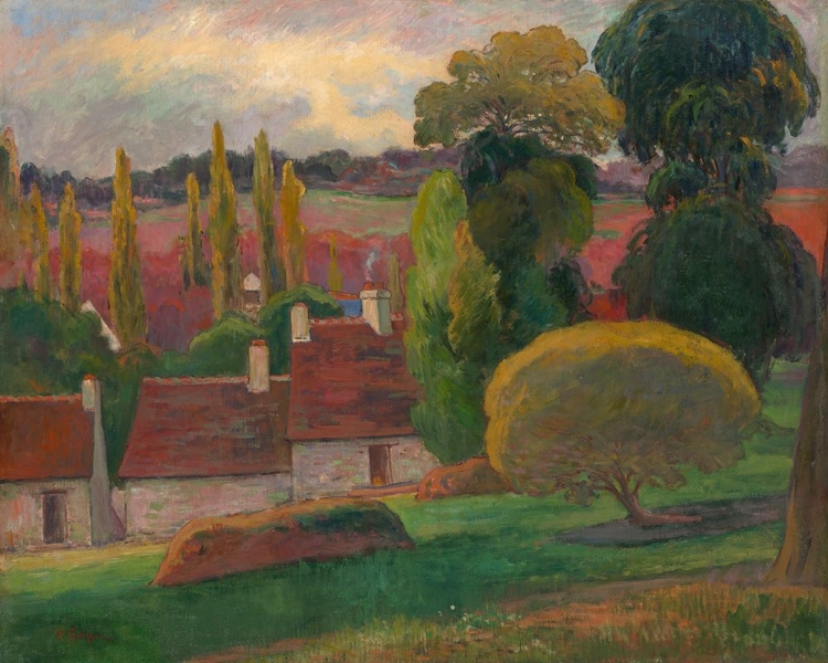 Picture of A FARM IN BRITTANY_PAUL GAUGIN