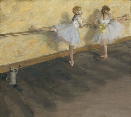 Picture of DANCERS PRACTICING AT THE BARRE_EDGAR DEGAS