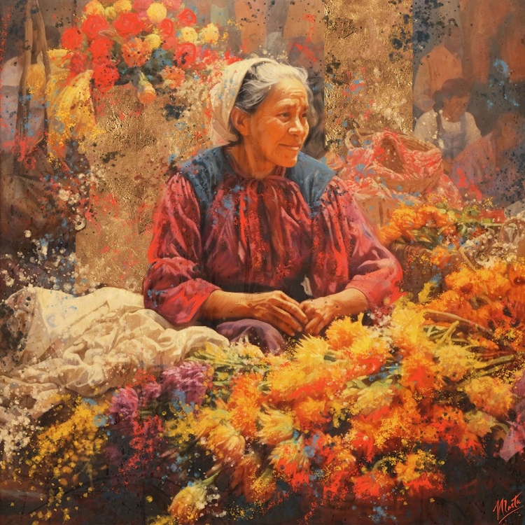 Picture of MEXICAN FLOWER LADY II