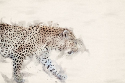 Picture of ABSTRACT AFRICAN LEOPARD WATERCOLOR ART