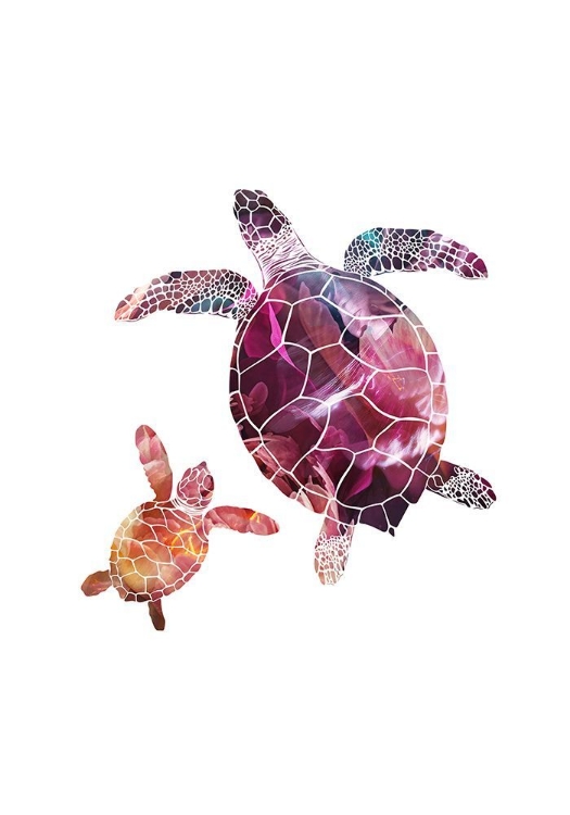 Picture of ABSTRACT PINK TURTLES