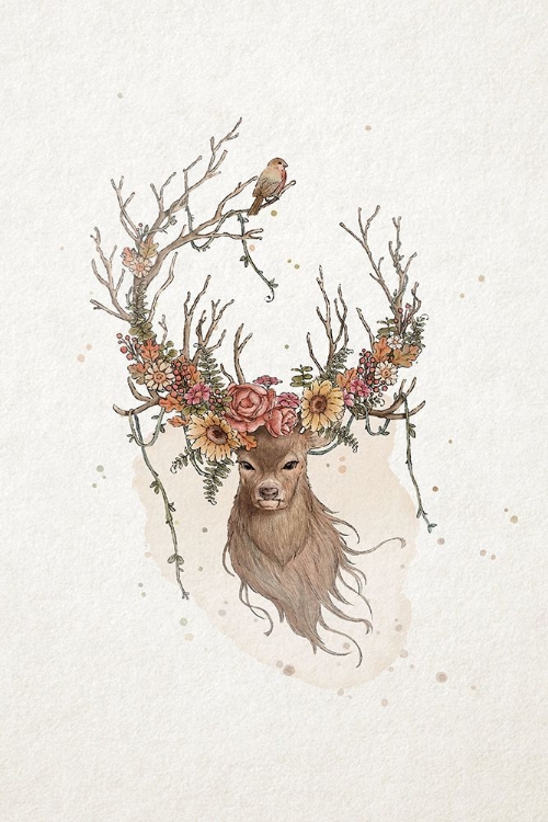 Picture of DEER AND FLOWERS