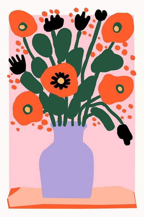 Picture of POPPY IN PURPLE VASE