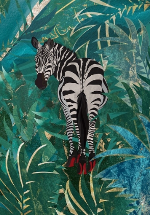 Picture of ZEBRA WEARING HEELS IN THE JUNGLE
