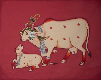 Picture of KAMDHENU COW AND CALF PAINTING