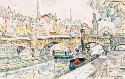 Picture of TUGBOAT AT THE PONT NEUF|PARIS (1923)
