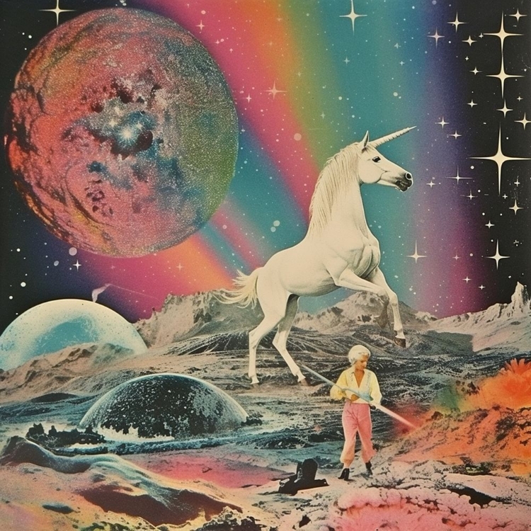 Picture of 80S UNICORN GRANDMA COLLAGE ART