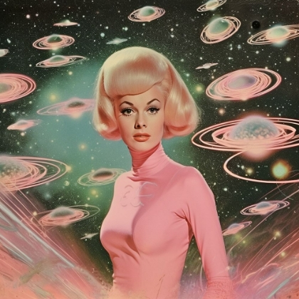 Picture of ATOMIC AGE SPACE BABE COLLAGE ART