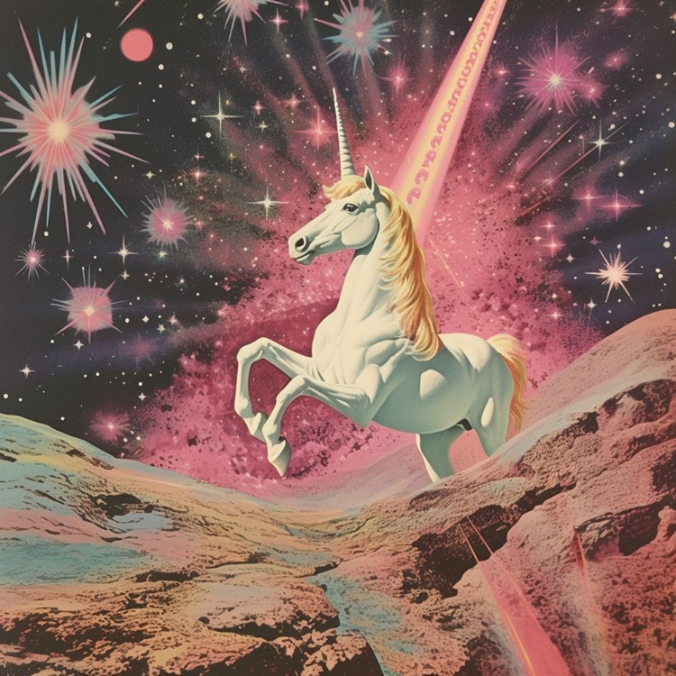 Picture of MAGIC UNICORN COLLAGE ART