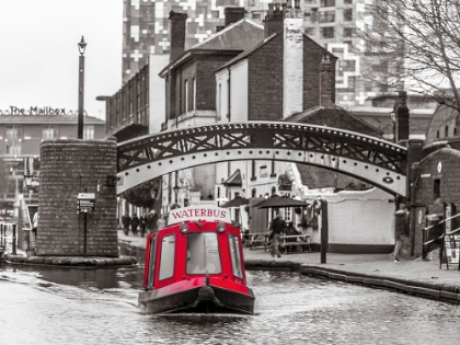 Picture of NARROW CANAL WITH SMALL BOATS IN BIRMINGHAM, UK