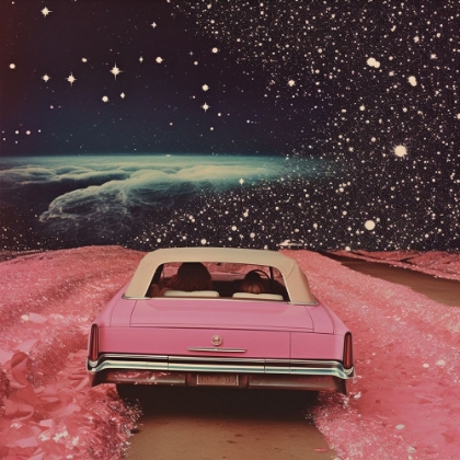 Picture of PINK CRUISE IN SPACE COLLAGE ART