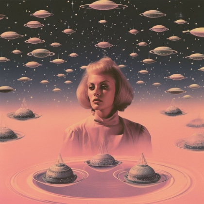 Picture of PINK SPACE BARBIE COLLAGE ART