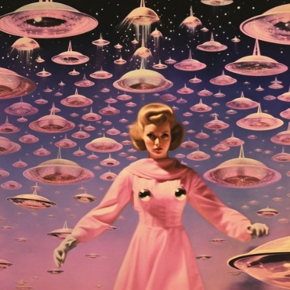 Picture of PINK UFO FEVER DREAM COLLAGE ART
