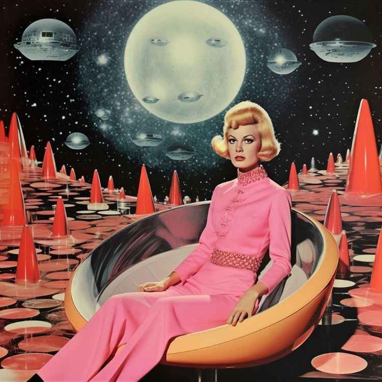 Picture of QUEEN OF SPACE COLLAGE ART