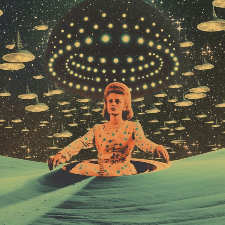 Picture of SPACE QUEEN COLLAGE ART