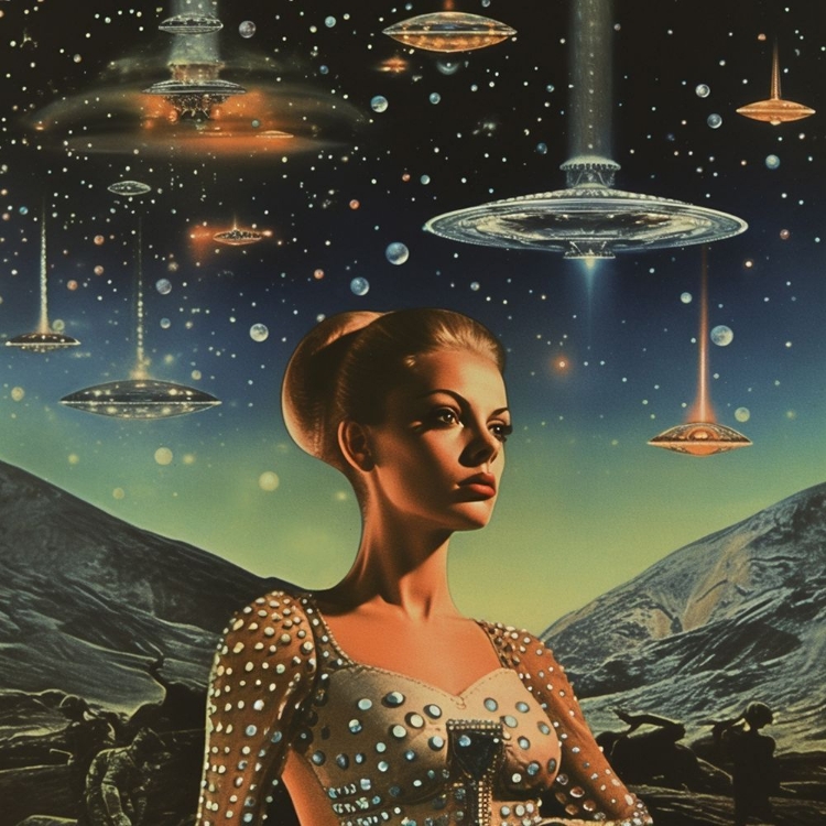 Picture of TAKE ME TO YOUR LEADER SPACE COLLAGE ART