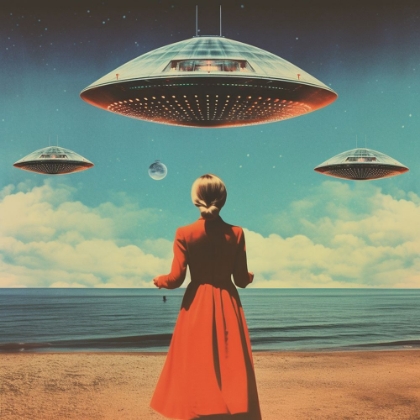 Picture of UFO SKIES COLLAGE ART