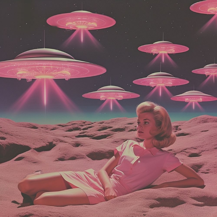 Picture of UFO SKIES COLLAGE ART