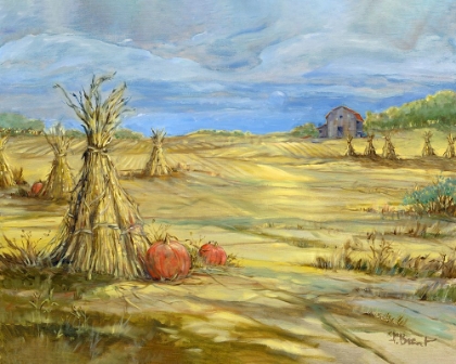 Picture of GLEANING AUTUMN - MORNING LANDSCAPE - BRIGHT