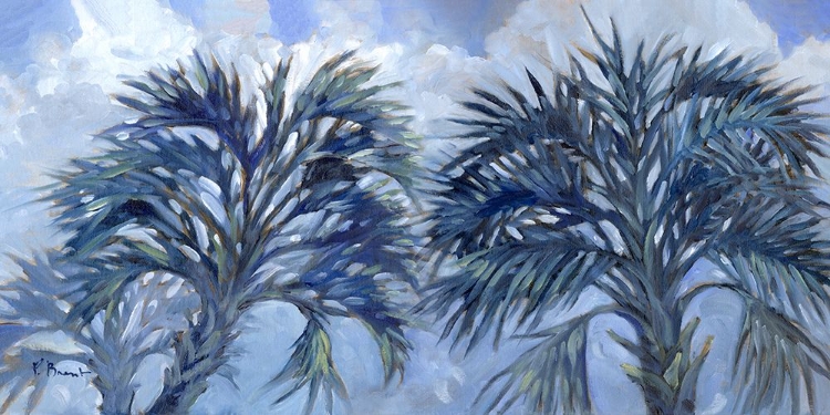 Picture of IMPRESSIONS OF PALMS INDIGO - TRIPLE PALM