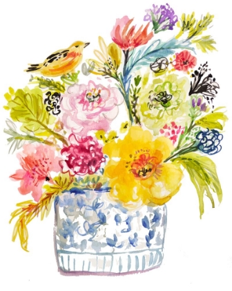 Picture of FLORAL WITH BIRD I