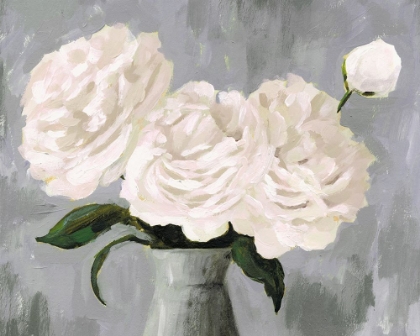 Picture of WHITE BLOOMS IN GRAY VASE II