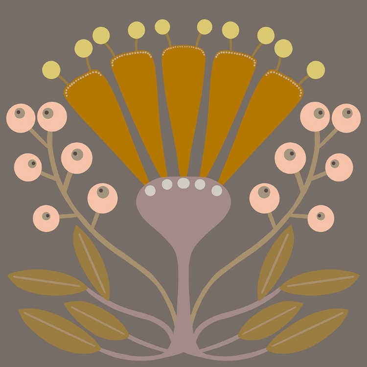 Picture of GRAPHIC FOLK FLOWER I