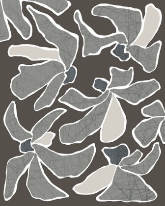 Picture of GREY FLOWER BLOOMS I