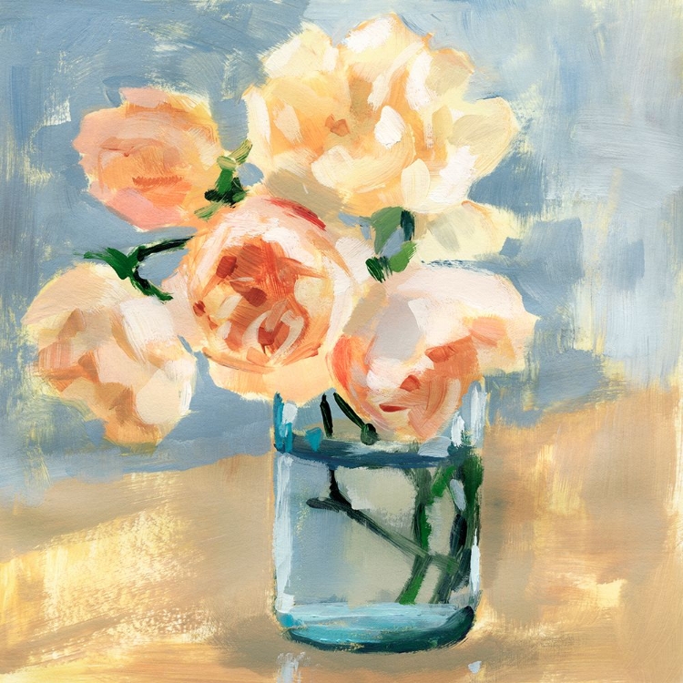 Picture of PEONIES IN MASON JAR I