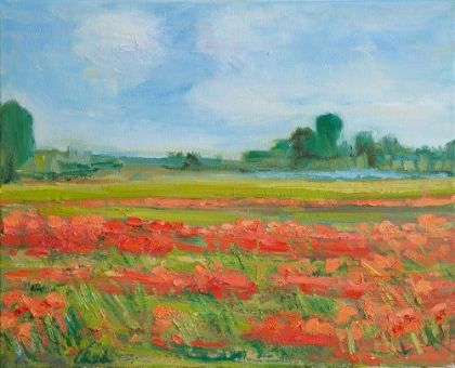 Picture of LIVING CORAL POPPY FIELD