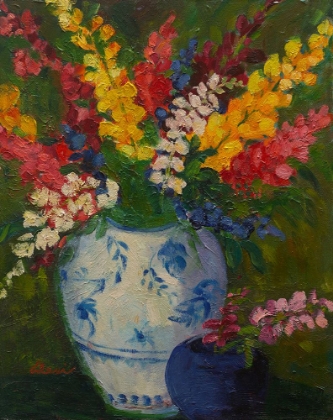 Picture of SNAPDRAGONS IN PORCELAIN VASE