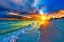 Picture of BEACH LANDSCAPE BLUE SEA WAVES YELLOW SUNSET- BURST