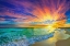 Picture of COLORFUL OCEAN SUNSET ORANGE AND RED BEACH SUNSET