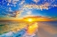 Picture of GOLDEN SUNSET BEACH BLUE SKY