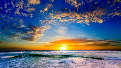 Picture of SUNSET ORANGE BLUE FLORIDA SUNSET BEAUTIFUL BEACH
