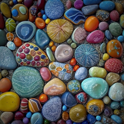 Picture of ABSTRACT BEACH PEBBLES I
