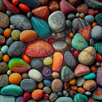 Picture of ABSTRACT BEACH PEBBLES III