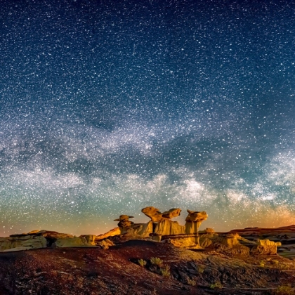 Picture of BISTI BADLANDS HOODOOS UNDER NEW MEXICO STARRY NIGHT SQUARE