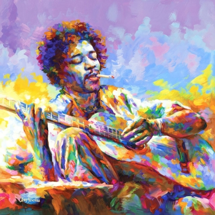 Picture of JIMI HENDRIX PLAYING THE GUITAR