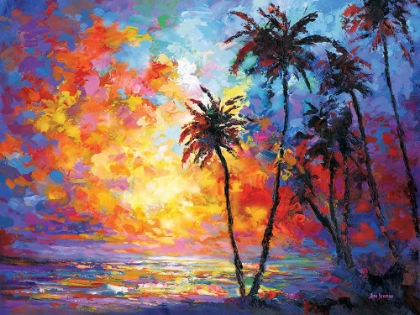Picture of SUNSET BEACH WITH TROPICAL PALM TREES