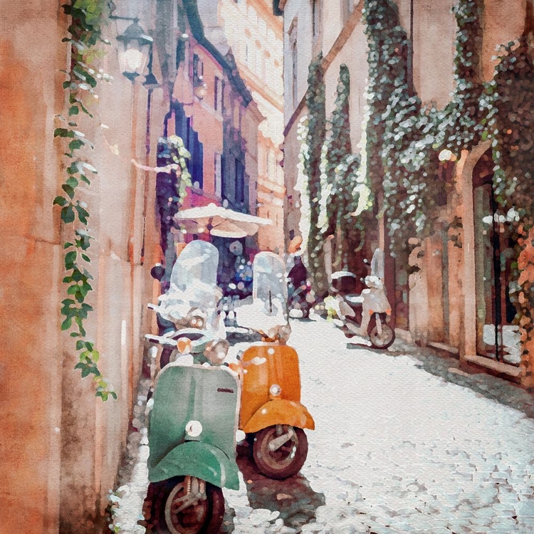 Picture of TWO MOPEDS IN ITALY