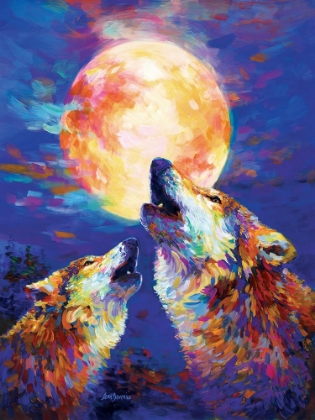 Picture of WOLVES HOWLING AT THE FULL MOON