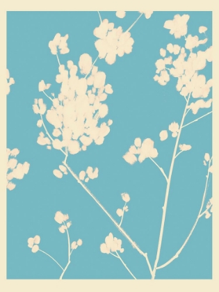 Picture of CYAN WILDFLOWER SILHOUETTES I