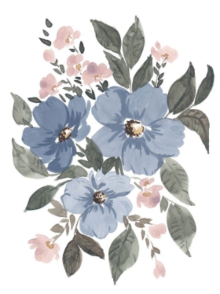 Picture of SOFT BLUE FLOWERS I