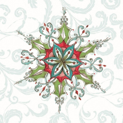 Picture of ELEGANT SEASON SNOWFLAKE I GREEN