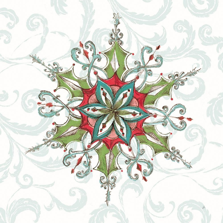 Picture of ELEGANT SEASON SNOWFLAKE I GREEN