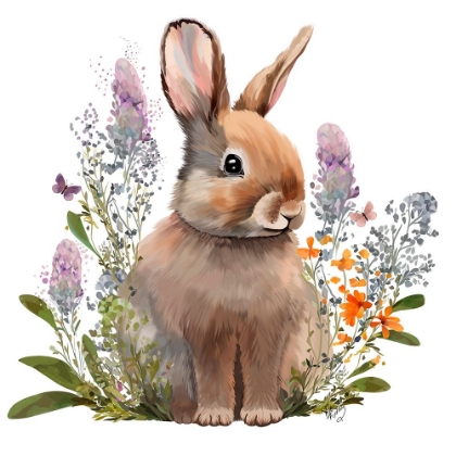Picture of RABBIT IN LUPINS