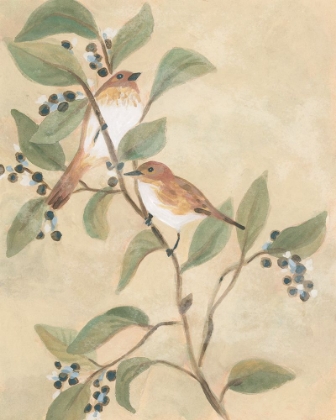 Picture of SONGBIRD ON BRANCH FRESCO II
