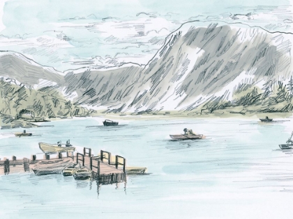 Picture of TINTED LAKE SKETCH II